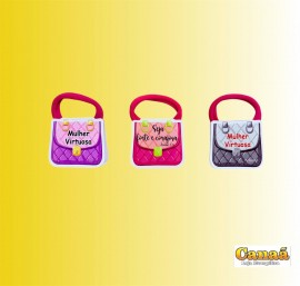 Kit cart�o bolsa e xuxinha de cabelo mulher, cada