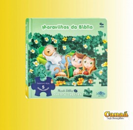 Livro quebra cabea capa almofadada( Maravilhas da Bblia ) ,cada