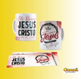 Caneca porcelana 300ml( Estampas evanglicas), cada
