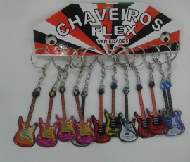 Chaveiro chapinha Guitarra,com 12 ps