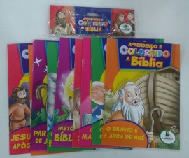 Aprendendo e colorindo a Bíblia,com 10 livros