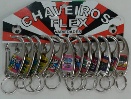  Chaveiro mosquet�o ferro,com 12 p�s
