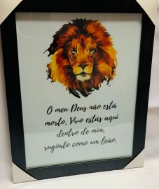 Quadro madeira com moldura e vidro individual (O meu Deus, n�o est� morto.... )