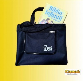 Bolsa preta para bblias com 2 bolsos ( tamanho mdio ) , cada