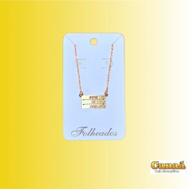 Kit corrente com pingente folheado ( Jesus te ama placa tripla) 