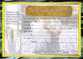 Certificado de Batismo especial ,com 10 pcs