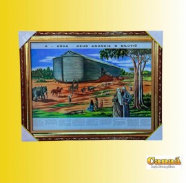 Quadro madeira com moldura e vidro individual (A arca de No� )