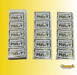 Etiqueta pai ( dourado com fundo branco ) com 100