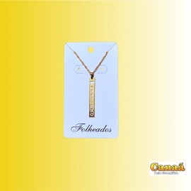 Kit corrente com pingente folheado ( Gratid�o placa ) 