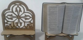 Porta Bíblia madeira Flor,cada