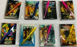 kit caderneta Leão com caneta 