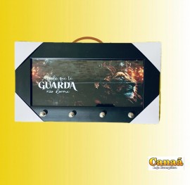 Porta chave moldura de madeira com vidro ( Aquele que te guarda)