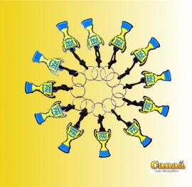 Chaveiro borracha trof�u pai com 12 pe�as