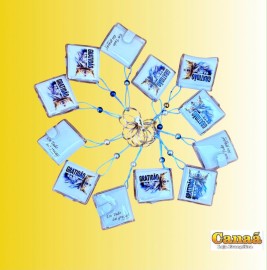 Chaveiro B�blia  ( GRATID�O azul com metade rosto le�o )  c/12