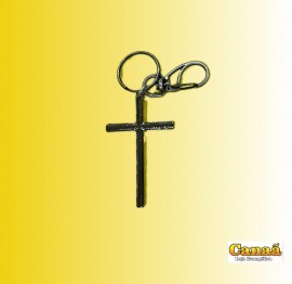 Chaveiro banhado (Cruz ) com mosqueto, cada