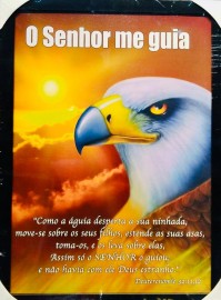 Quadro madeira com moldura retr� (50x70cm ) (�guia O Senhor me guia), cada
