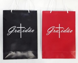 Sacola presente palavra gratido pequeno,cada