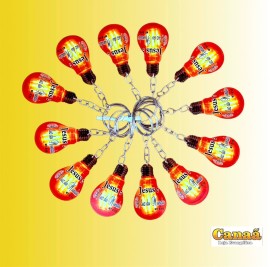 Chaveiro madeira l�mpada �Jesus a luz do mundo� c/12