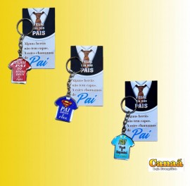 Kit chaveiro chapinha e carto Pai (camiseta) , cada