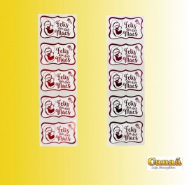 Etiqueta feliz dia das M�es com 50 pe�as