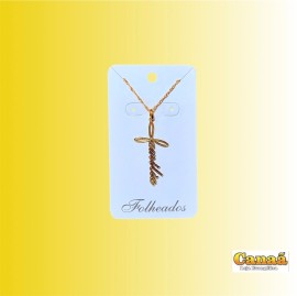 Kit corrente com pingente folheado ( fam�lia cruz)