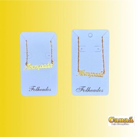 kit corrente com pingente folheado (Aben�oada)