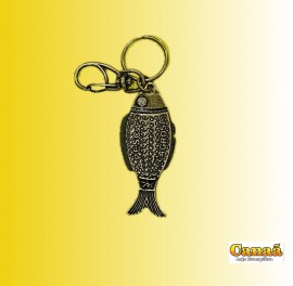 Chaveiro banhado ( Peixe ) com mosqueto, cada