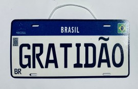 Placa Mercosul MDF pintado (Gratido), cada