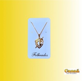 Kit corrente com pingente folheado ( Escudo da f� dourado liso)