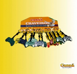 Chaveiro borracha colorida Deus est no controle  com 12 ps