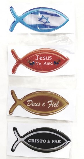 Adesivo Peixe jesus evangélico