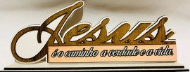 Frase de madeira (Jesus  o caminho a verdade e a vida), cada