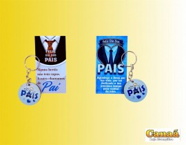 Kit chaveiro MDF pai redondo e carto, cada