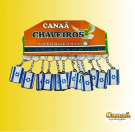 Chaveiro chapinha  bandeira Israel com 12 pcs 