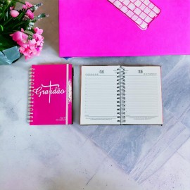 Agenda gratid�o Rosa com el�stico, cada