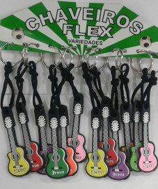 Chaveiro violo borracha,com 12 ps