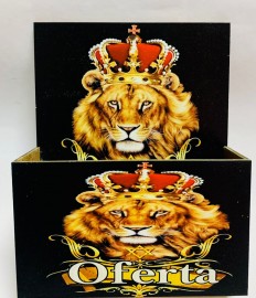 Porta envelope oferta (leão coroa vermelha)em m.d.f pintado cada