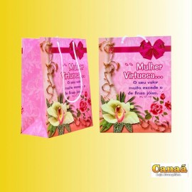 Sacola mini Mulher Virtuosa la�o, cada