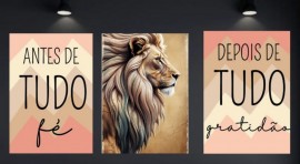 Quadro trio Mdf ( Antes de tudo f/ depois de tudo gratido/ fundo cores)