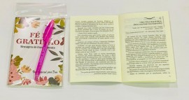 Kit Livro Mensagens de encorajamento com caneta ( capa Fé e Gratidão)
