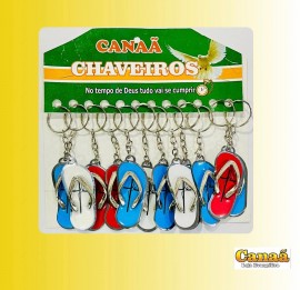 Chaveiro chinelo ferro resinado (F) com 12 peas 