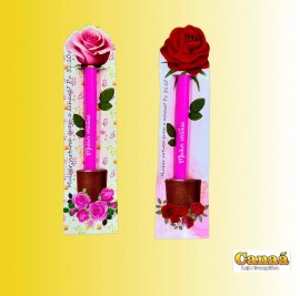 Kit caneta flor, cada