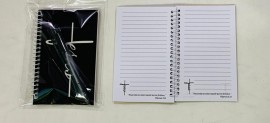 kit caderneta palavra Jesus( preto) com caneta 
