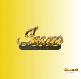 Palavra Jesus espelhada com camada de acrlico tripla  