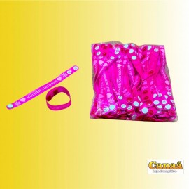 Pacote pulseira borracha pink ( Mulher Virtuosa) com 100 unidades 