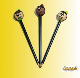 Lpis com cabea boneco biscuit, cada