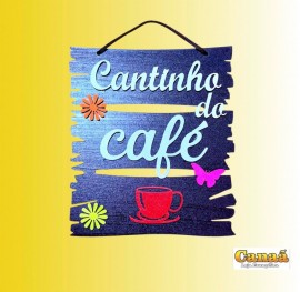 Placa decorada pintura NEON (Cantinho do caf), cada