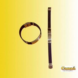 Pulseira borracha chapinha regul�vel ( O Senhor � meu pastor  ) com fecho de ferro, cor prata