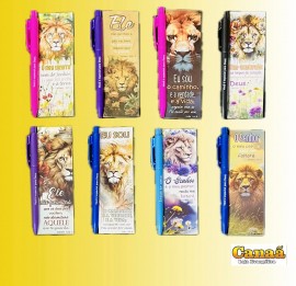 Kit caneta com marca-pgina Leo,cada