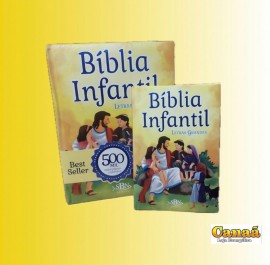 Kit Biblia capa amarela ( Bblia infantil gigante e pequeno ), cada